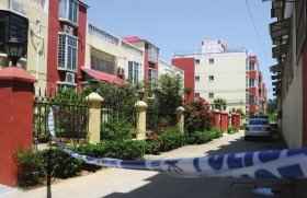 5月12日,河南周口,警方在案发现场拉起警戒线